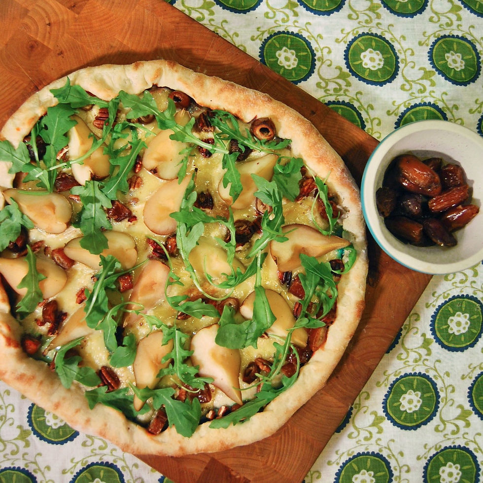 Pickled seckel pear & date pizza
