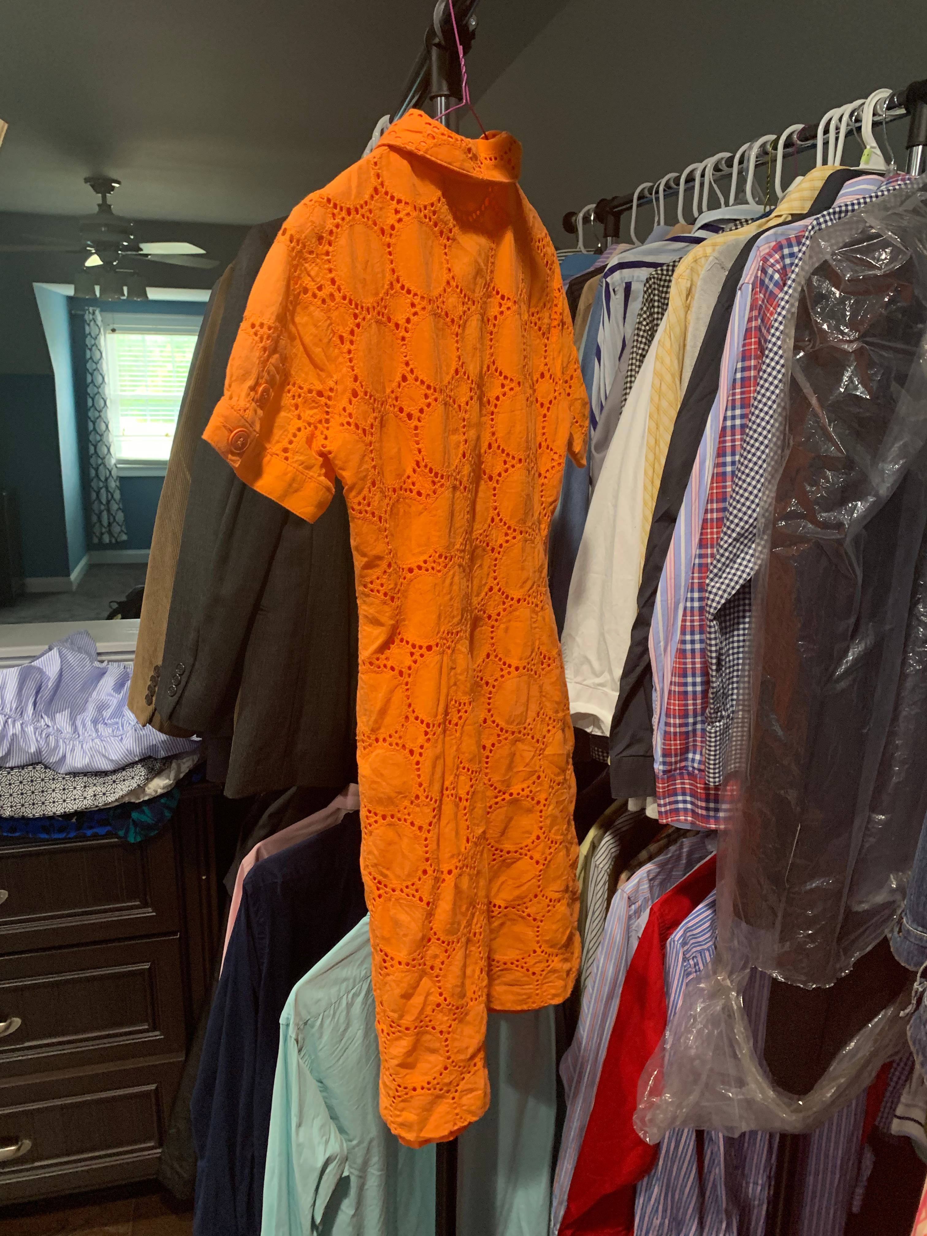 London Times oranges collared dress