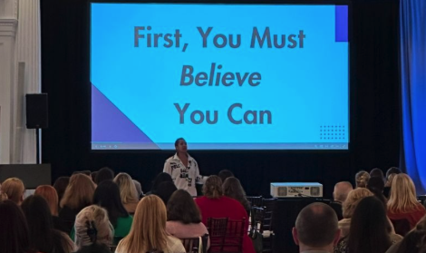 Future Cain presenting at an event