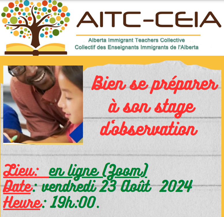 Préparation au stage d'observation Automne 2024