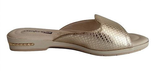 Miniatura: Tamanco Comfortflex Feminino Dourado