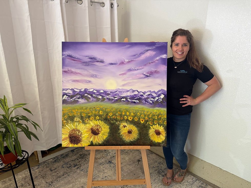 Thumbnail: Serenade of Sunflowers Beneath the Lavender Canopy