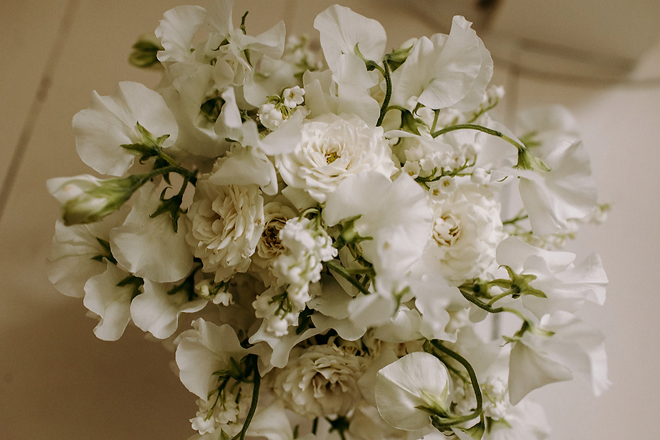 White bridal bouquet.