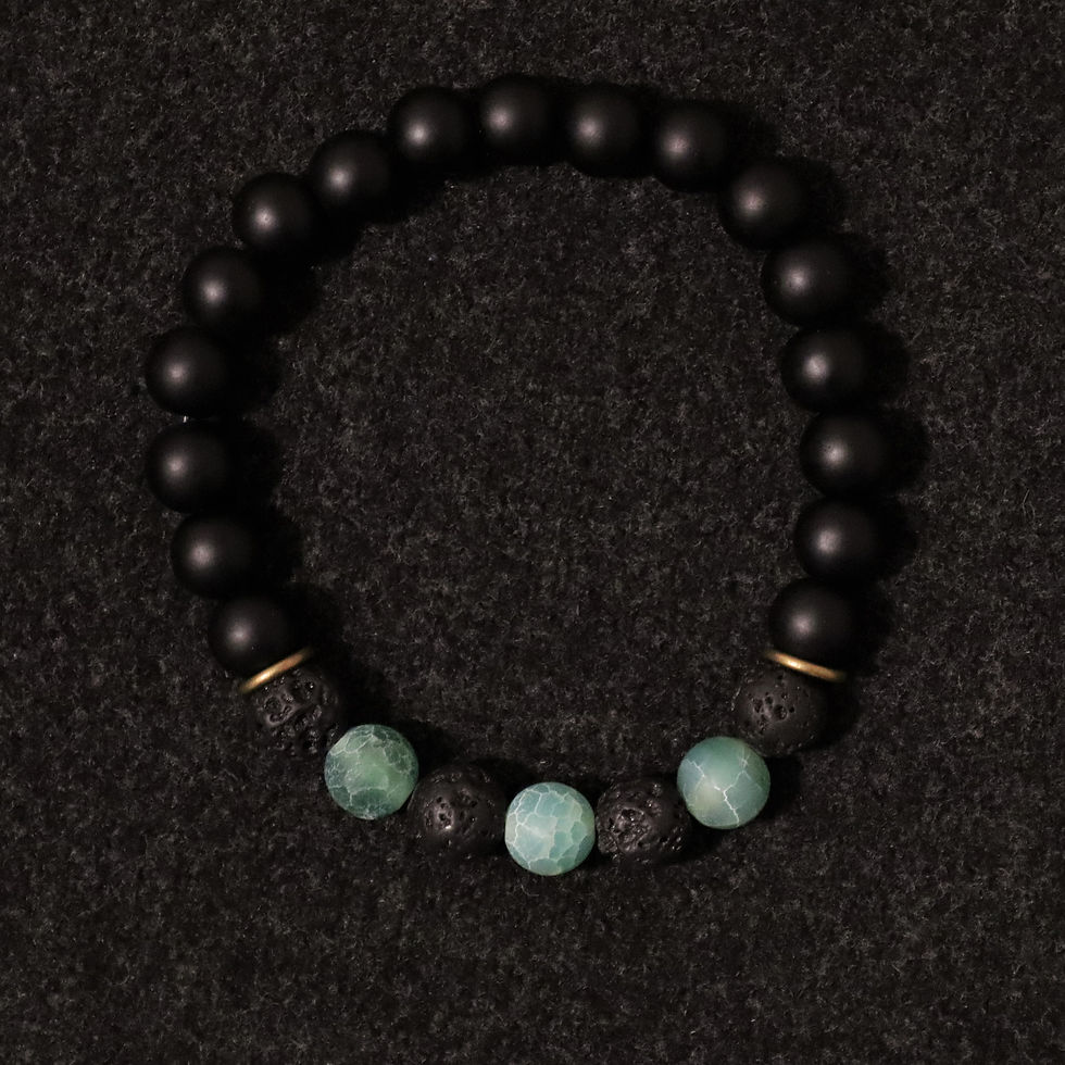 Thumbnail: top view of Matte Black Onyx, Lava and Jasper Bracelet