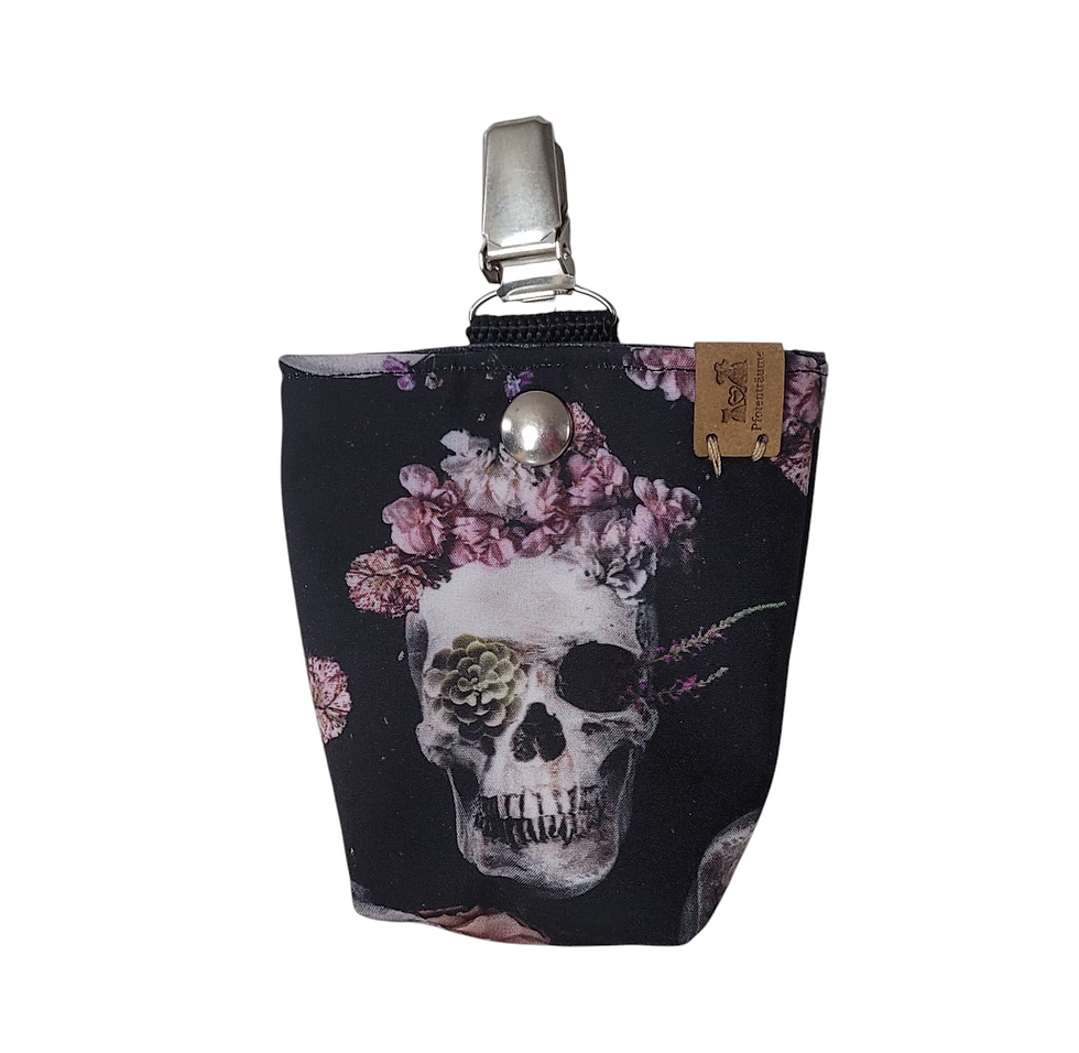 Gudelibag klein mit Clip "Totenkopf"