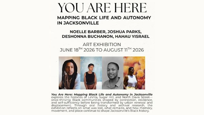 “You Are Here: Mapping Black Life and Autonomy in Jacksonville” is an exhibition and cultural experience exploring the history, geography, resilience, and contributions of Black communities throughout Jacksonville. Hosted at the Ritz Theatre & Museum, the event highlights storytelling, cultural preservation, and the mapping of Black autonomy and community spaces across the city.