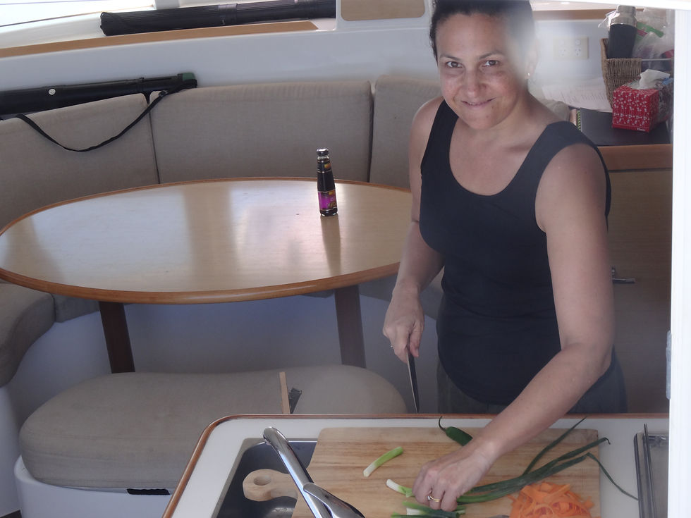 Denise preparing dinner