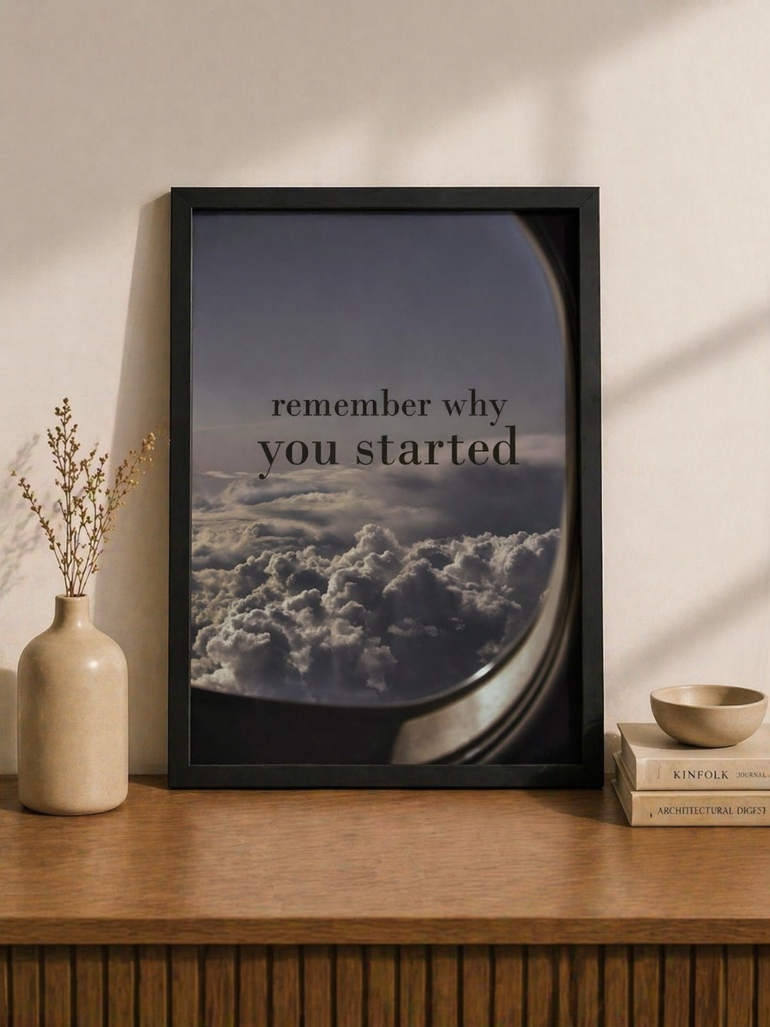 “Remember Why You Started” Motivational Photo Frame - A4 Premium Black Frame