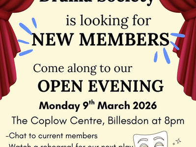 Billesdon Drama Society is looking for NEW MEMBERS!