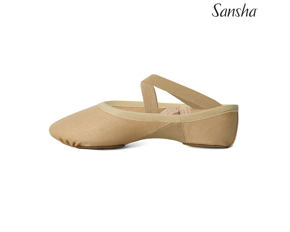 Miniatura: Sansha S331e Flex-Stretch Canvas Split-Sole Ballet Shoes — cielisty baletowy but treningowy wykonany z elastycznego płótna