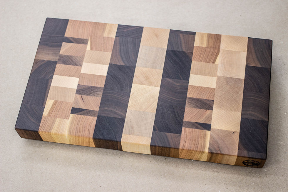 Miniature : Mixed - End Grain Cutting Board - 14-1/4" X 7-7/8" X 1-1/2"