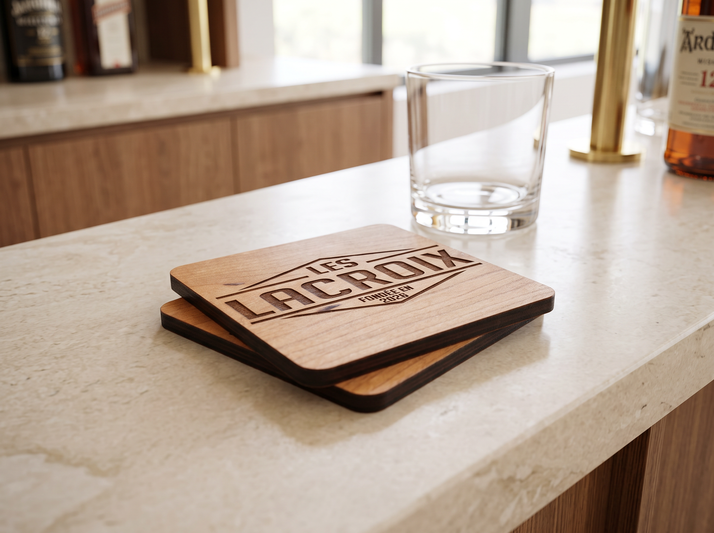 Personalized Wooden Coasters | Family Name | Established #2