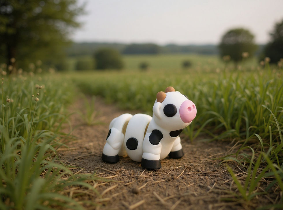 Articulated Flexi Cow Fidget (Keychain version available)
