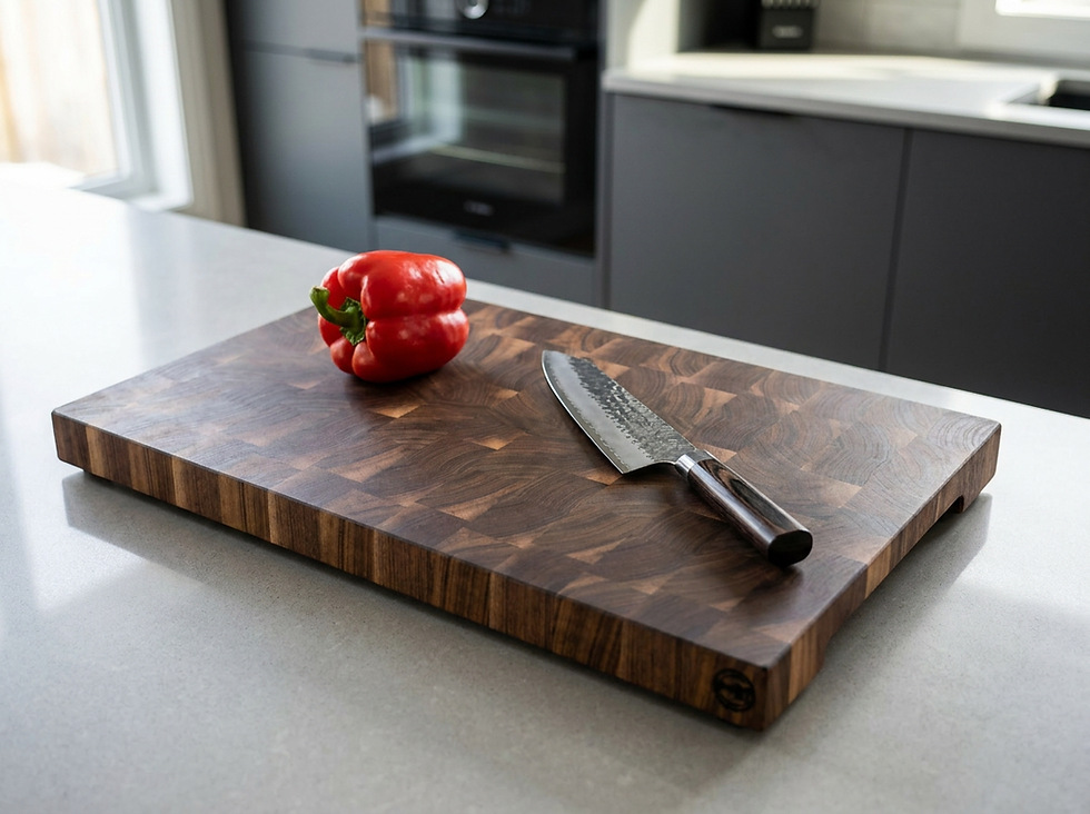 Miniature : Custom End Grain Black Walnut Cutting Board | Handcrafted Hardwood