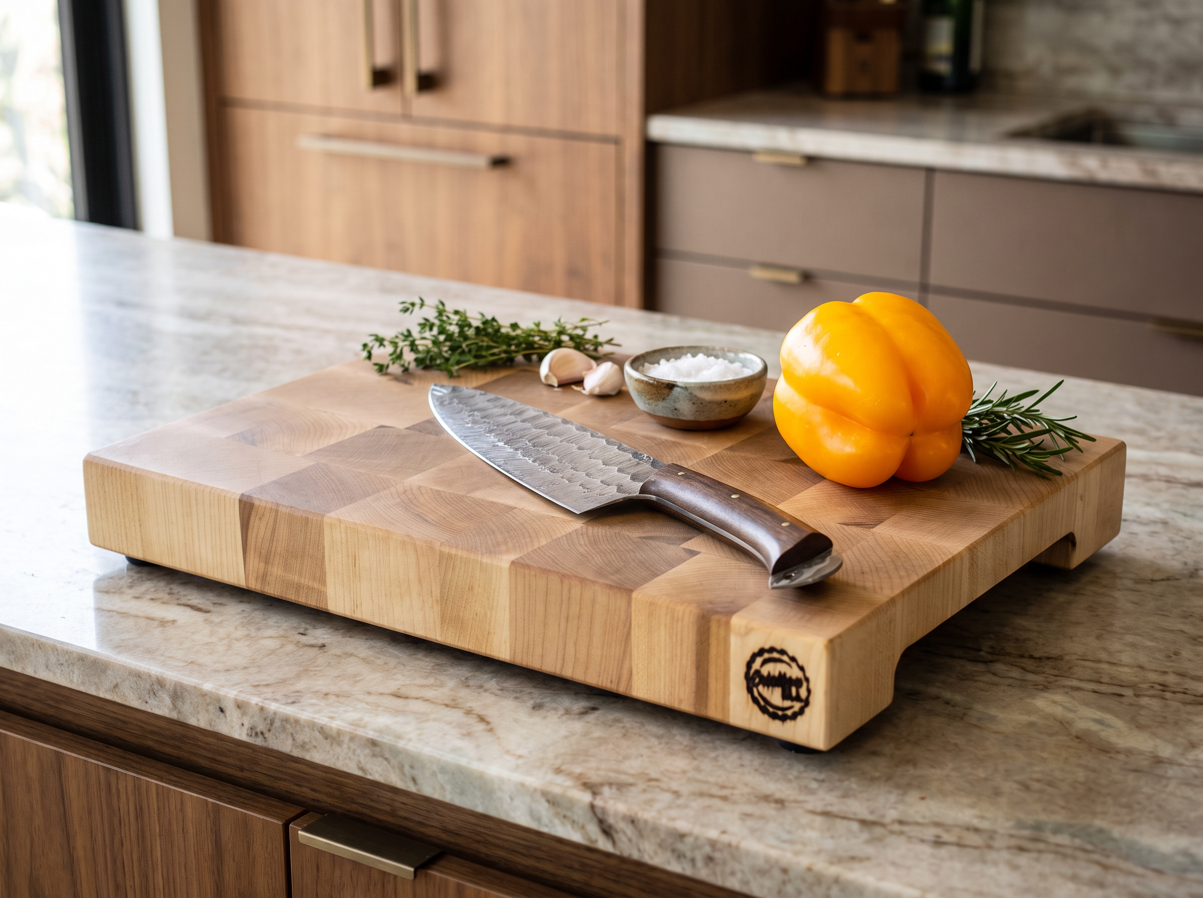 Maple - End Grain Cutting Board - 12-1/2" X 8-3/8" X 1-1/2"