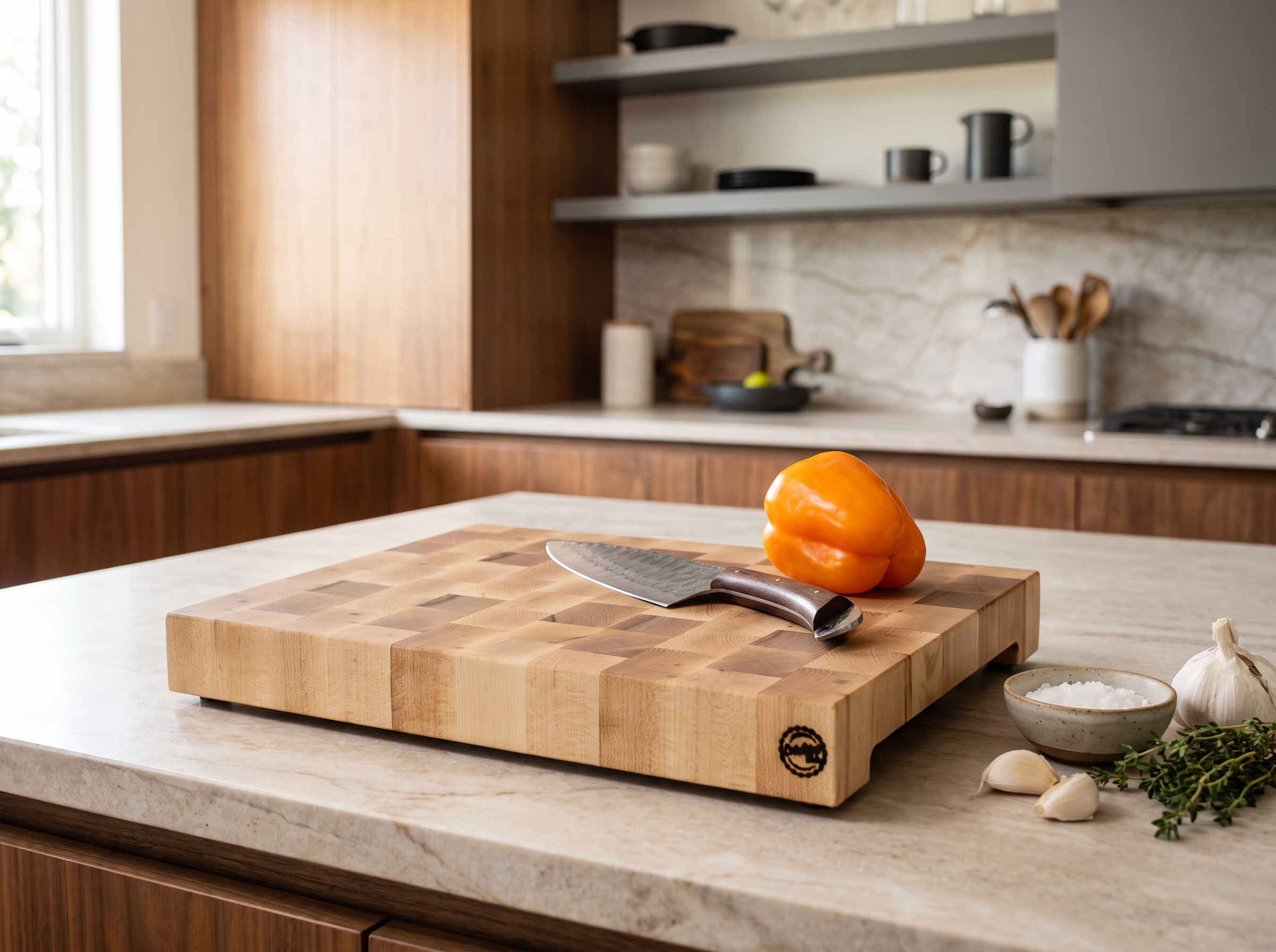 Maple - End Grain Cutting Board - 16-1/2" X 11" X "2