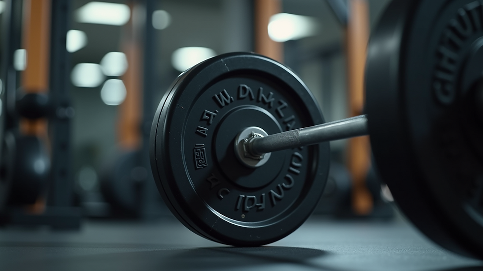 Close-up view of a barbell on a weightlifting bench