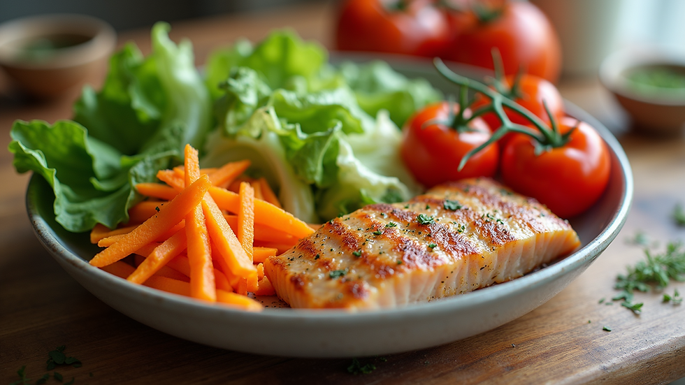 Close-up view of a nutritious meal prep