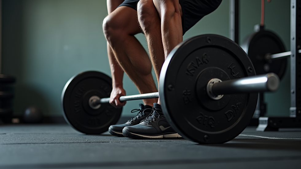 High angle view of a person performing a deadlift