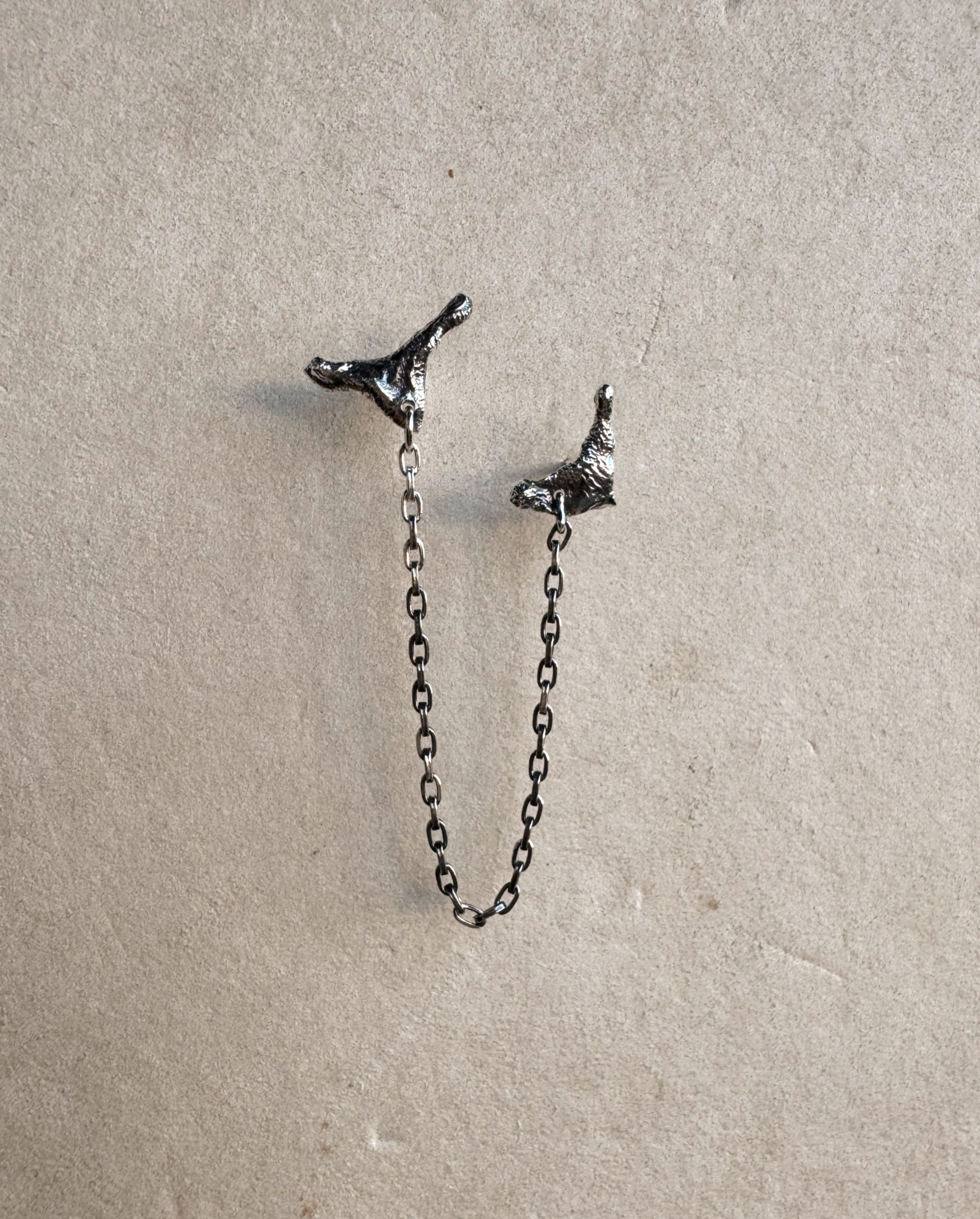 Bone + Ball Chain Earring