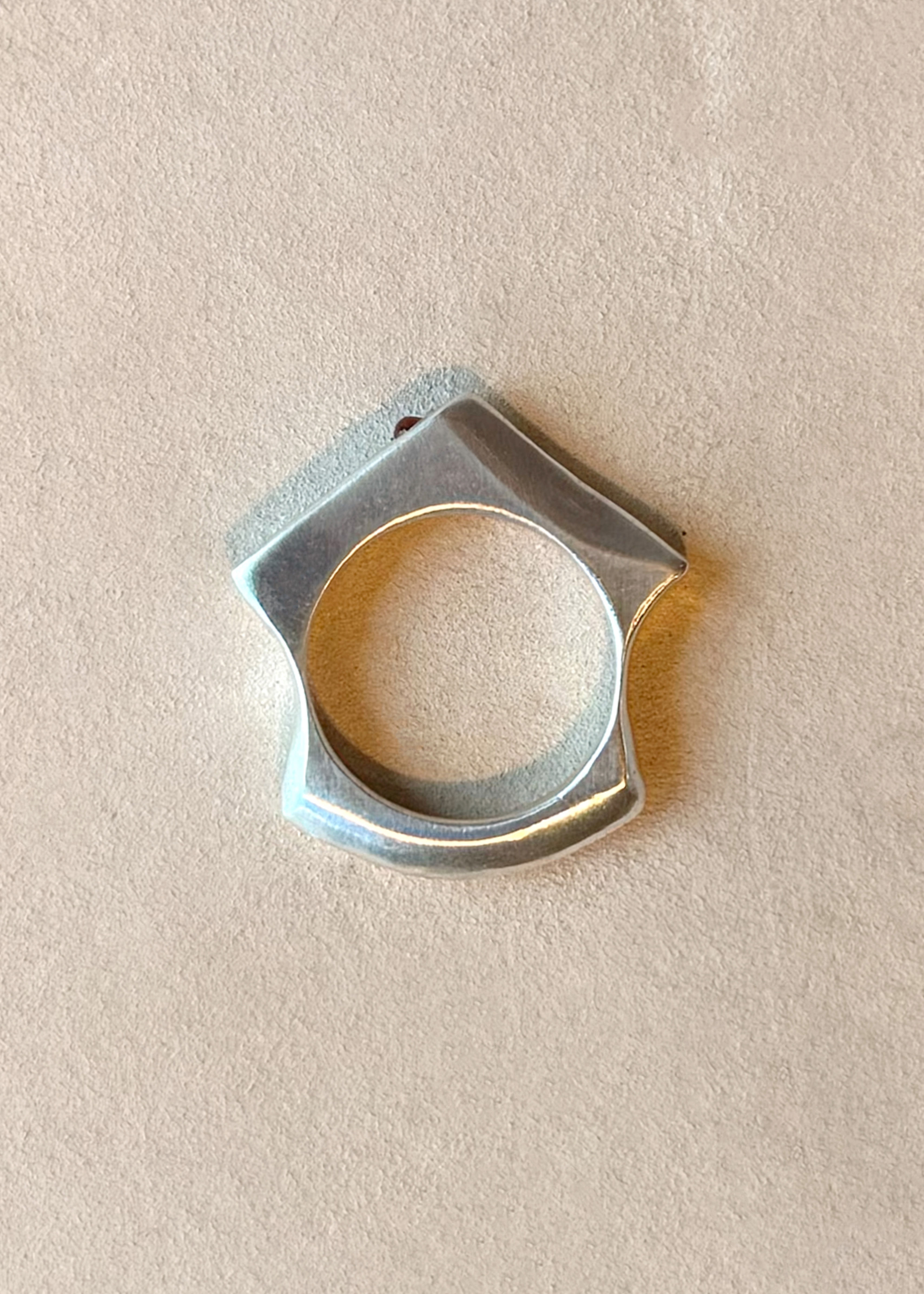 Ruby Knuckle Duster Silver Ring