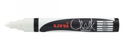 MARKER CHALK UNI 2.5MM BULLET TIP WHITE