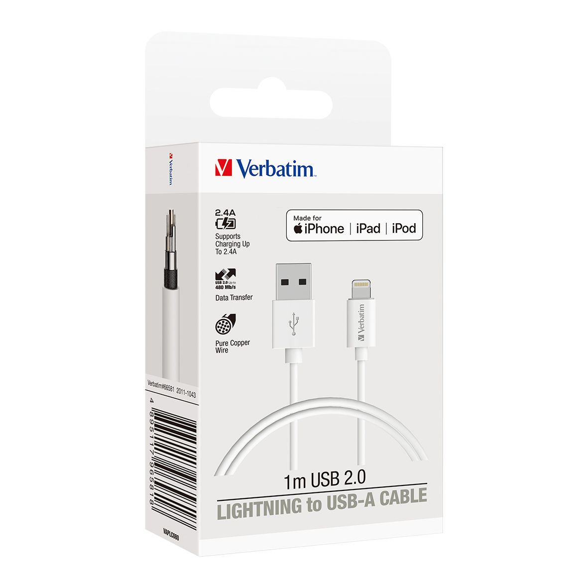 VERBATIM LIGHTNING CABLE 1 METRE