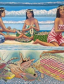 McCarthy Gallery_Faramio Poulo_Kauhau Kagoto_2023_acryliconcanvasandink_102x76mm_$7200aud.