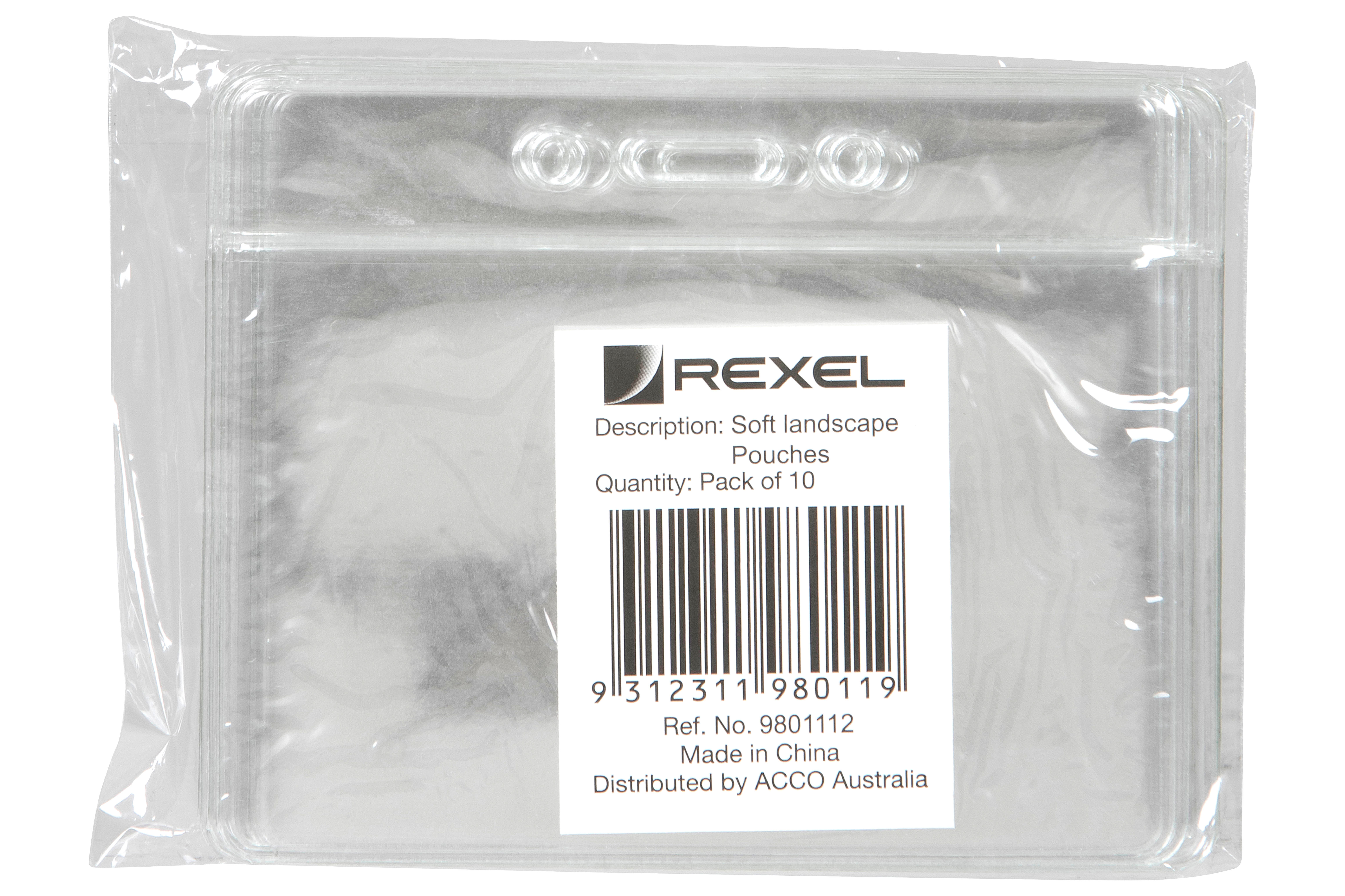 REXEL® ID POUCH SOFT LANDSCAPE 94X78MM 10PK
