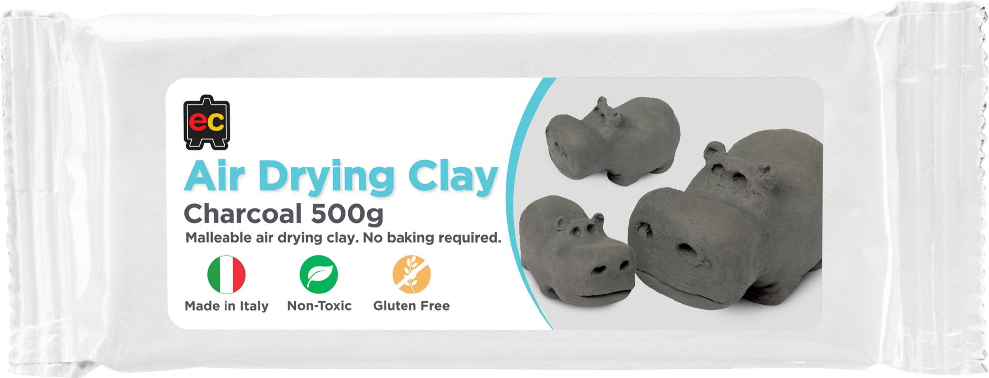 CLAY MODELLING EC AIR-DRY 500G CHARCOAL