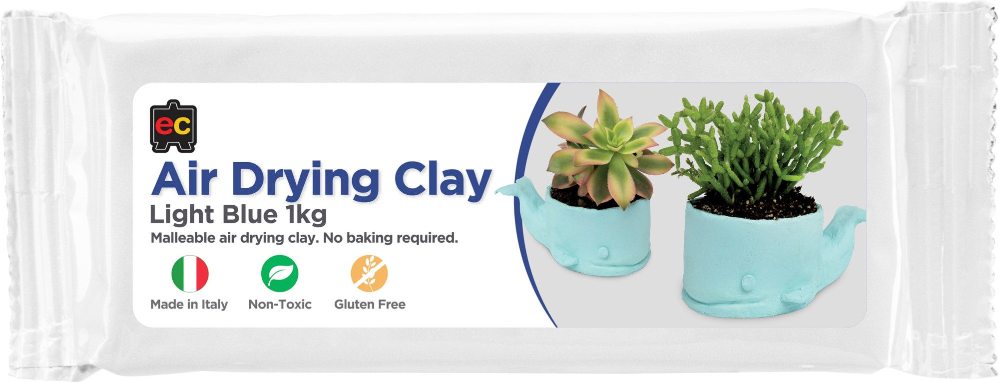 CLAY MODELLING EC AIR-DRY 1KG LIGHT BLUE