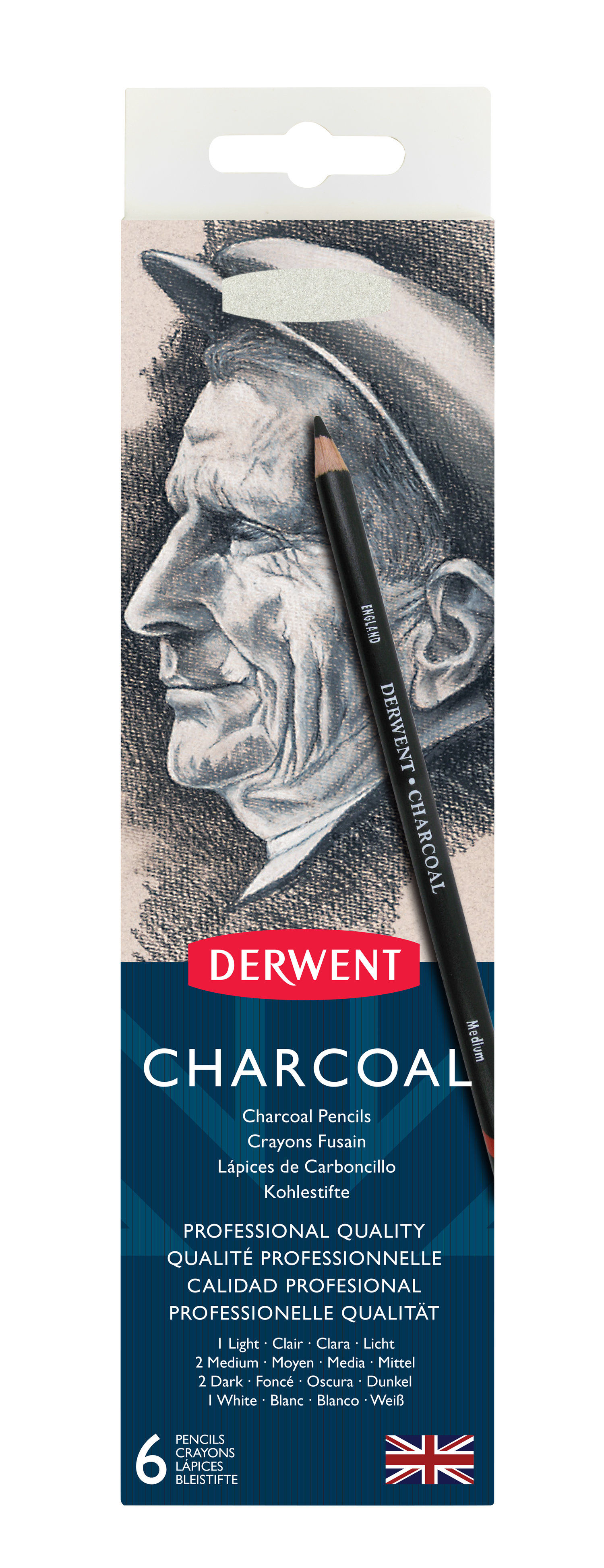 DERWENT® CHARCOAL PENCIL TIN 6