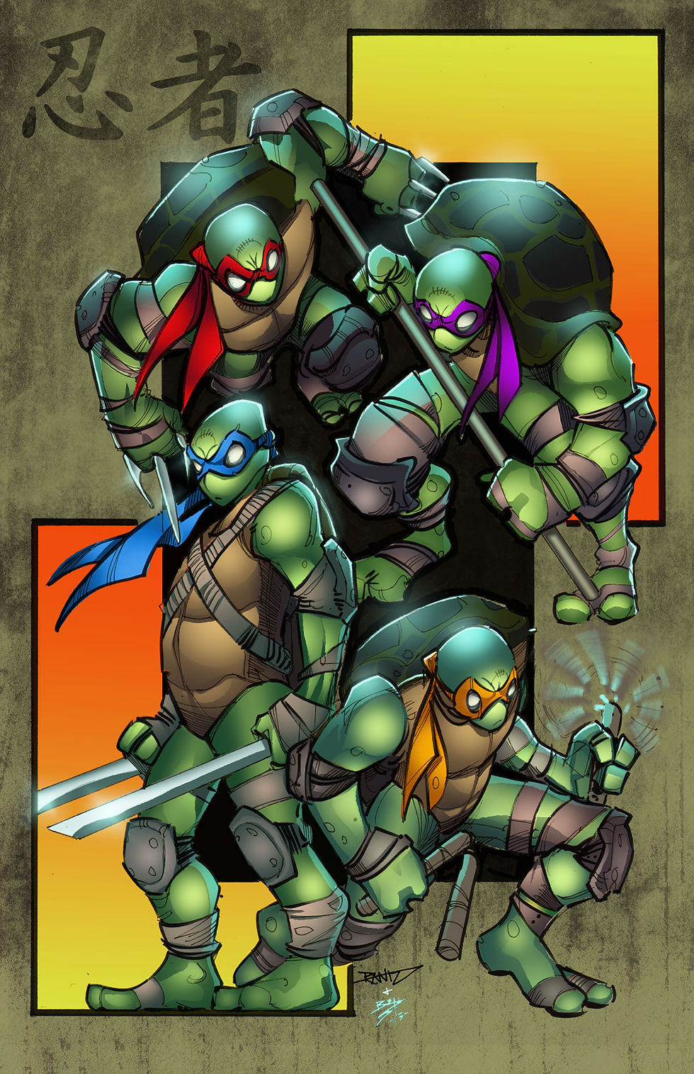 Ninja Turtles 11 X 17 Color