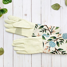 Garden Gloves with floral fabric sleeve