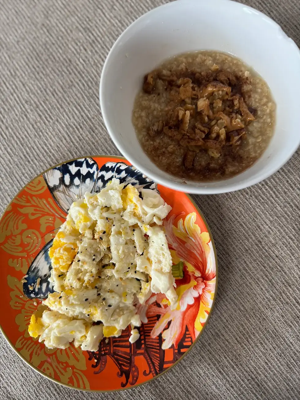 warm foods for IVF include oatmeal and scrambled eggs
