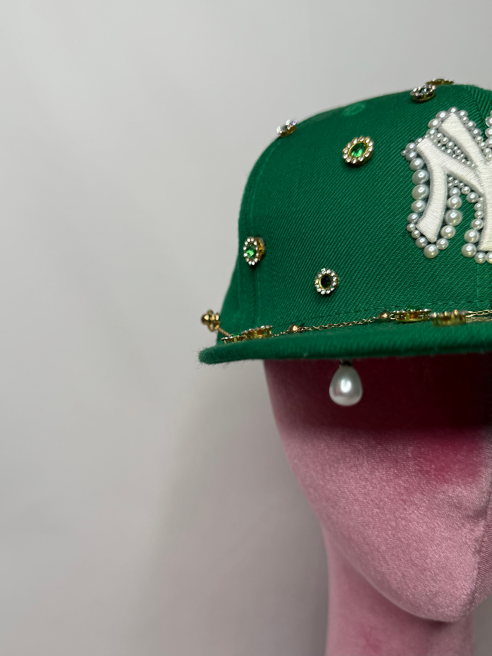 Thumbnail: Green Up-Cycled Yankees X Jordans Cap