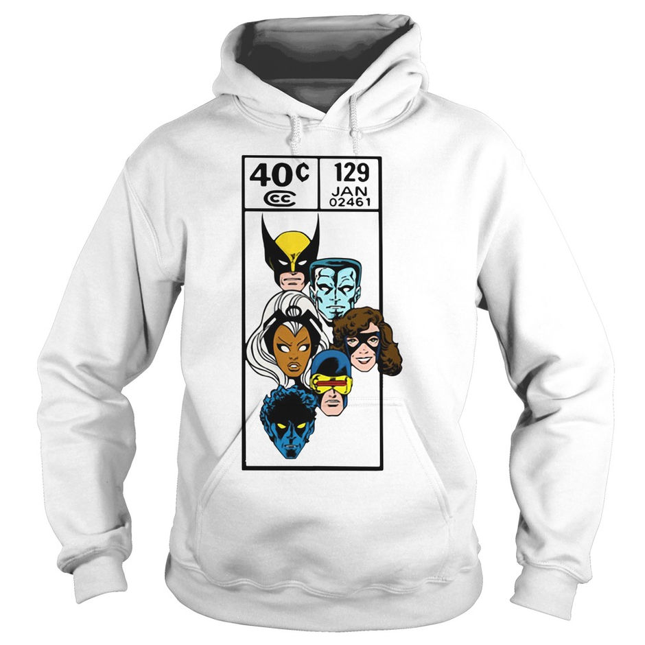 Marvel X-men faces scover corner art shirt