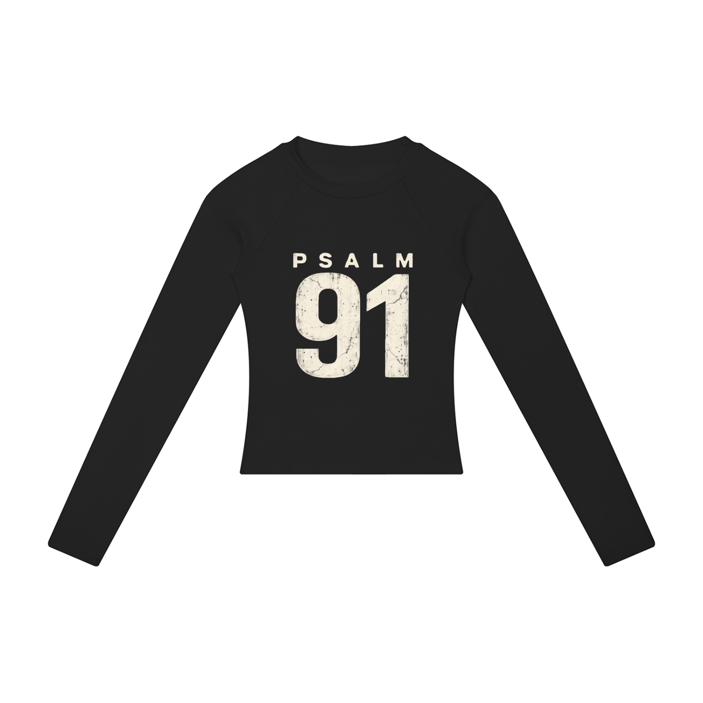 Psalm 91 “God Got Me” Women’s Cropped Long Sleeve Tee