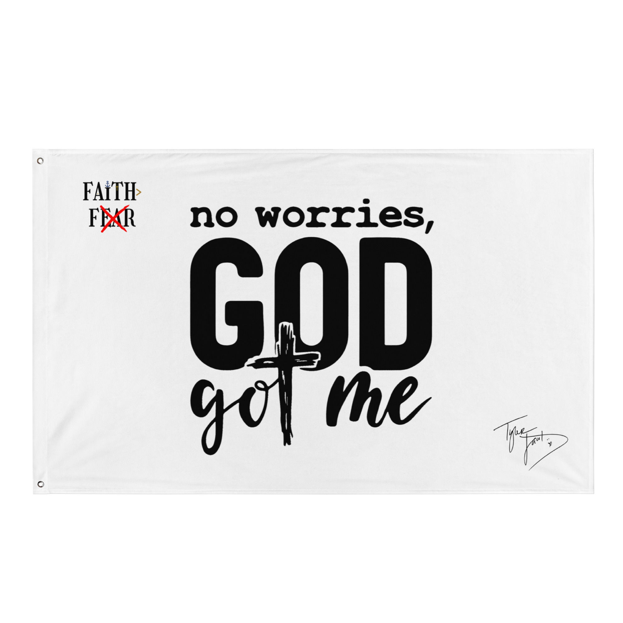God Got Me x Faith Over Fear Wall Flag – Signature Edition