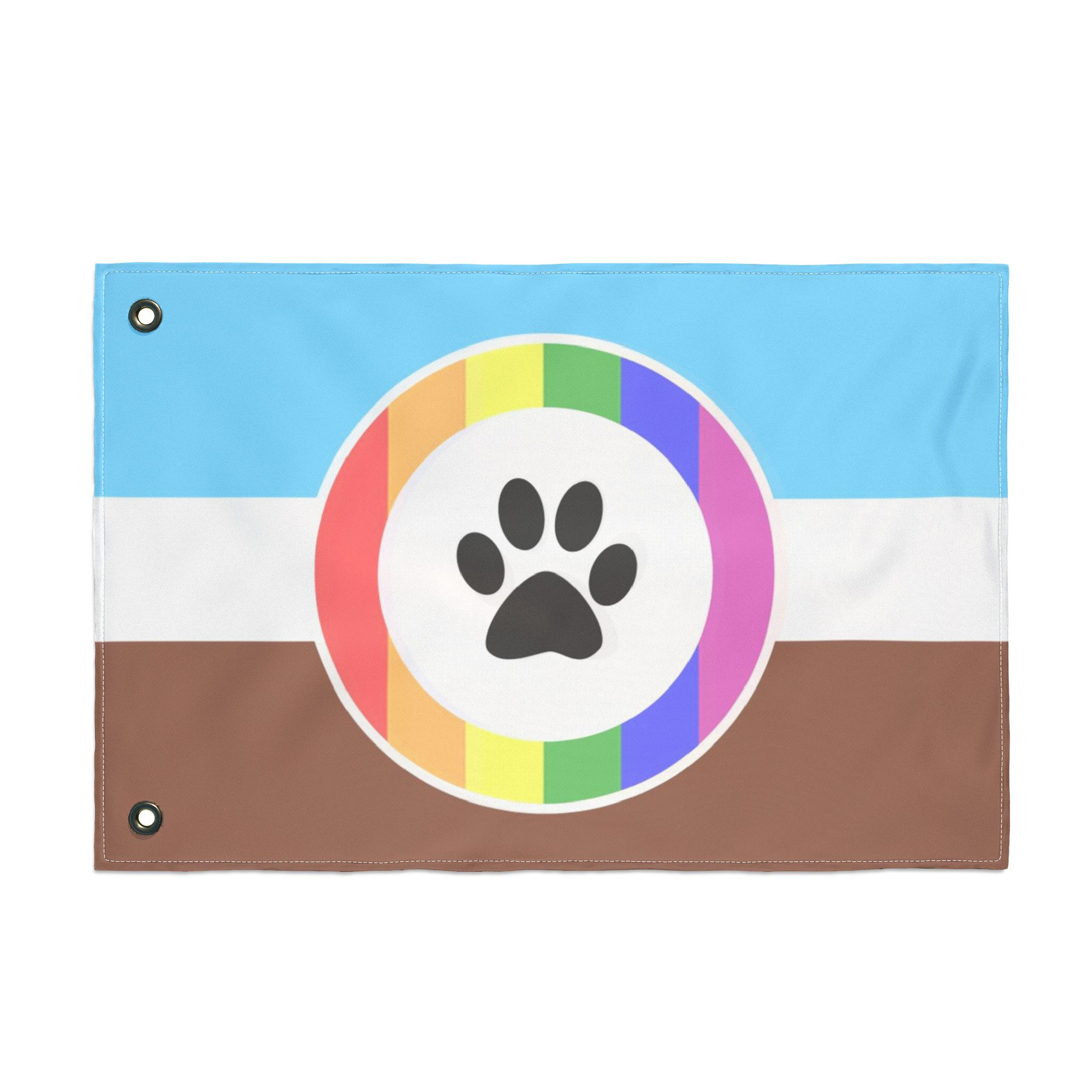 Blue & Brown Rainbow Stripes Furry Pride Flag
