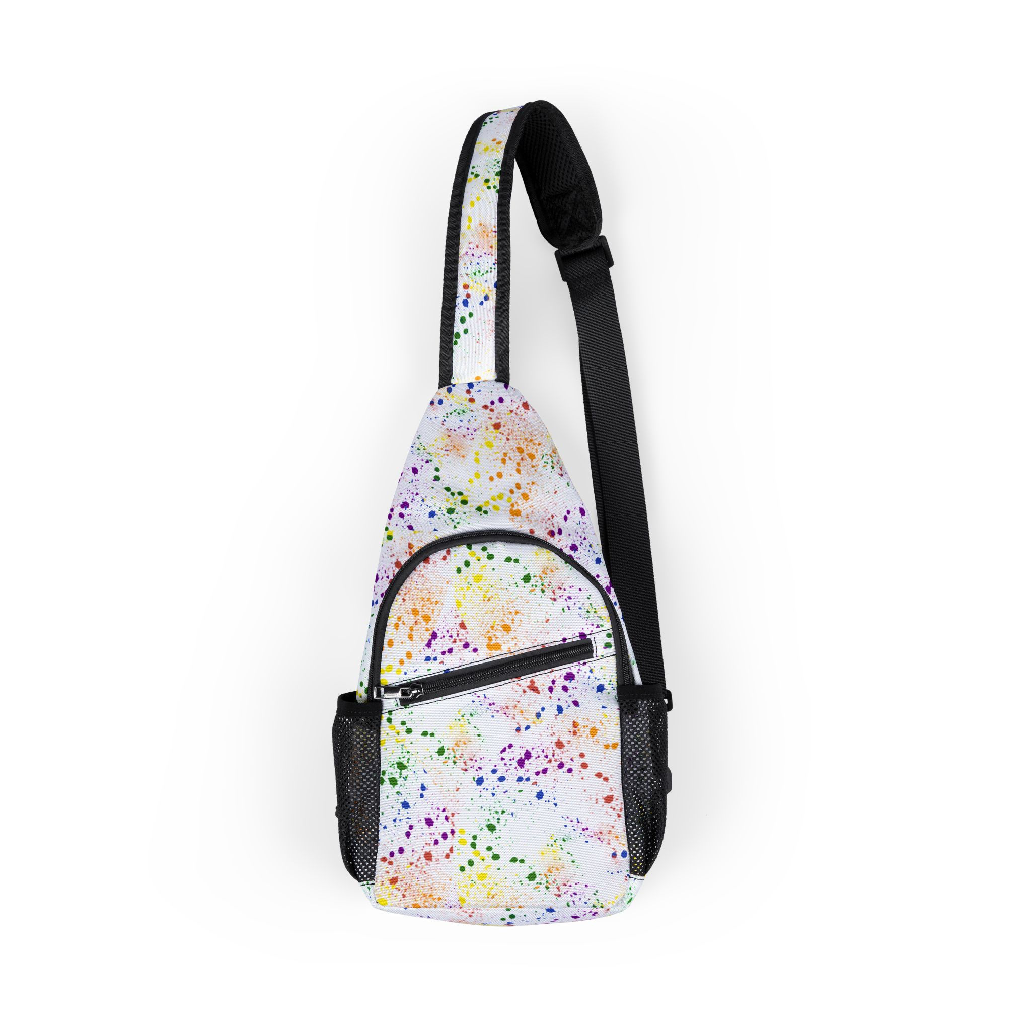 Rainbow Splatter Cross Body Bag