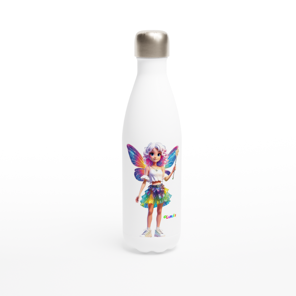 LUNULIS*FAIRY QUEEN* White 17oz(500ml) Stainless Steel Water Bottle/TRINKFLASCHE