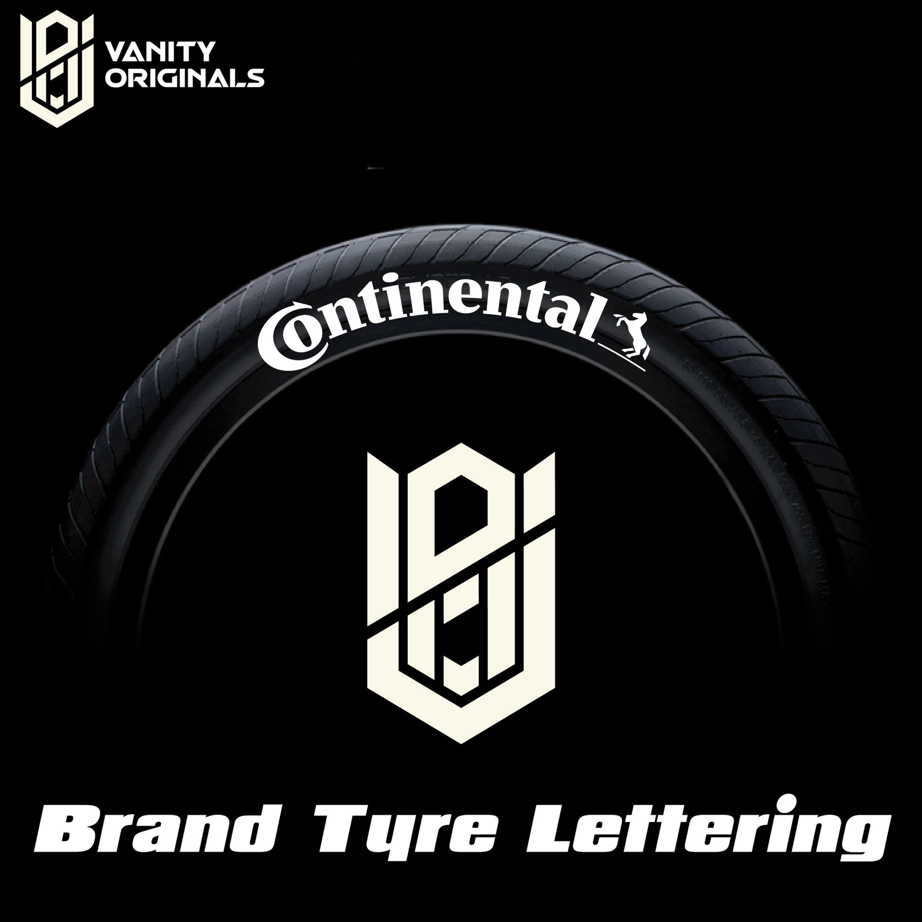 8x Continental Brand Tyre Lettering
