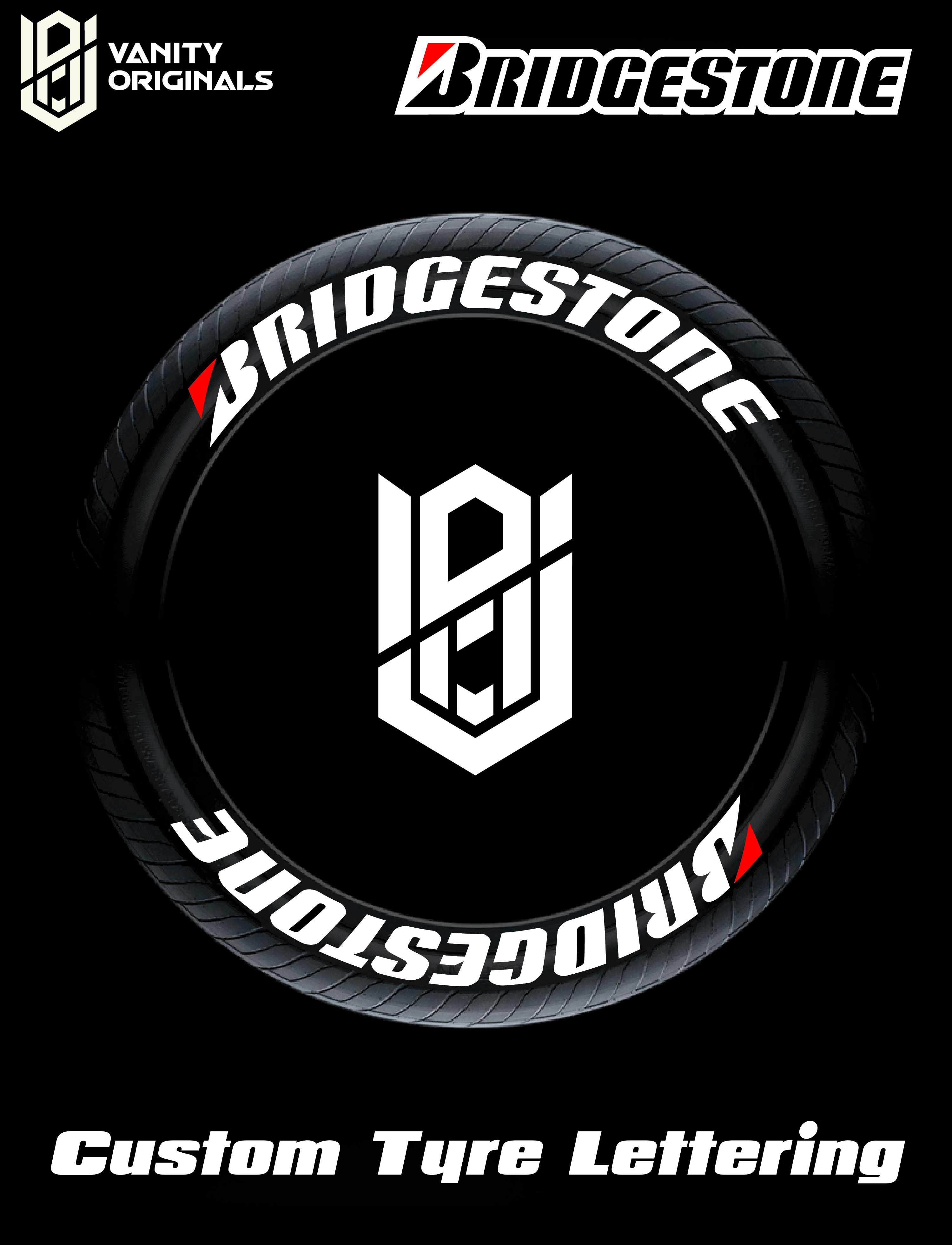 8x Bridgestone Decals