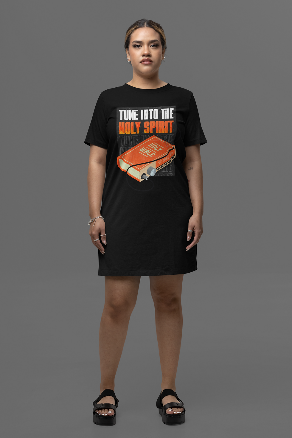 Thumbnail: TUNE INTO THE HOLY SPIRIT | LONG DRESS T-SHIRT