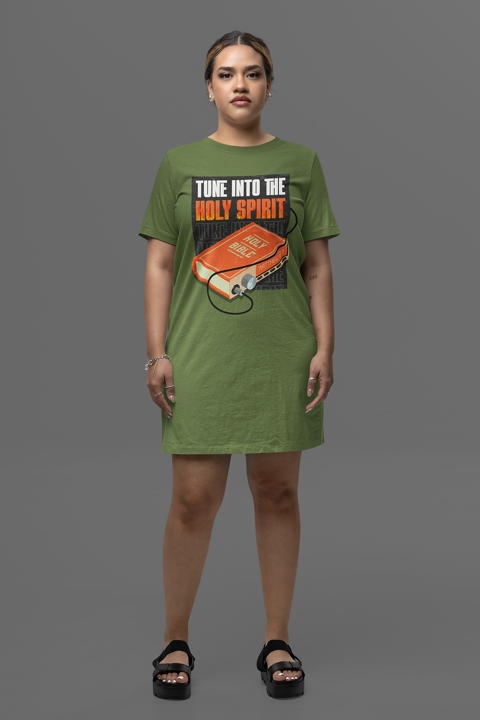 Thumbnail: TUNE INTO THE HOLY SPIRIT | LONG DRESS T-SHIRT