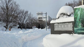 Our first winter, surrounded by snow