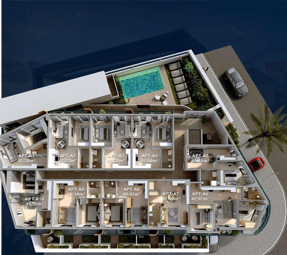 Kato Elliniko pool residences — apartment floor plan