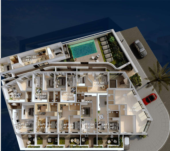 Kato Elliniko pool residences — apartment floor plan