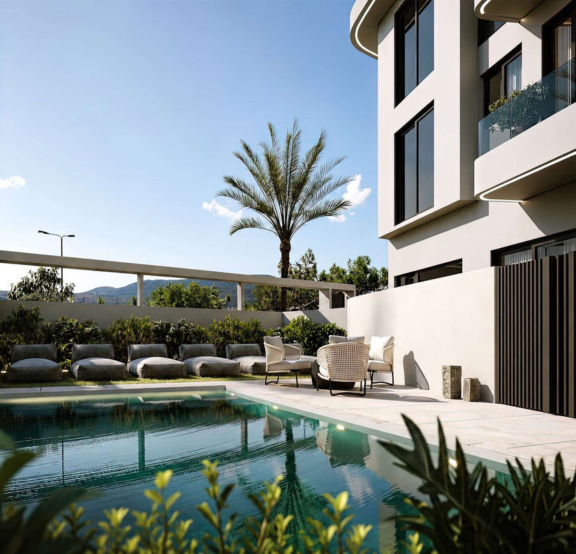 Kato Elliniko pool residences — exterior render